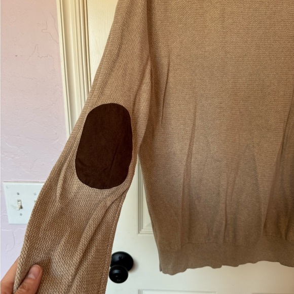 Jos A Banks Men's Executive Collection 3/4 zip sweater with elbow patches - Picture 4 of 5